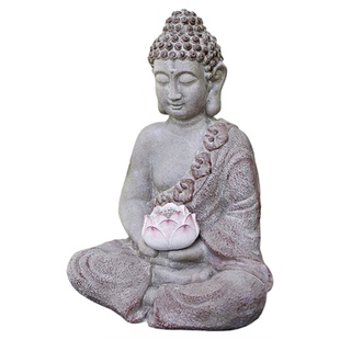 户外复古莲花佛像花园茶室禅意庭院布置夜光装饰阳台园艺造景摆件