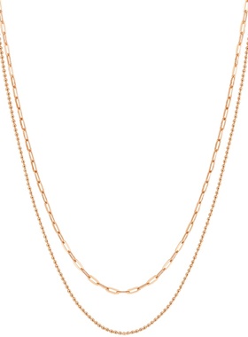 个性双层叠搭小众设计2021年素链