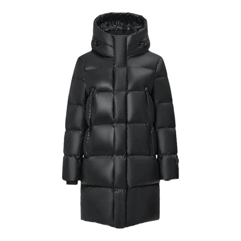 雪中飞黑金鹅绒服中长款男女同款