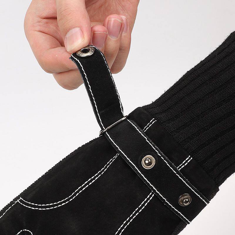 新款男冬季滑雪手套户外骑行加厚保暖摩托车自行车绒加防滑皮手套