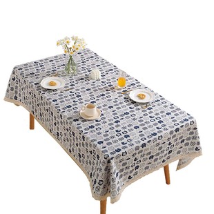 棉麻桌布ins风日系小清新餐桌茶几布艺长方形家用防尘盖布书桌垫