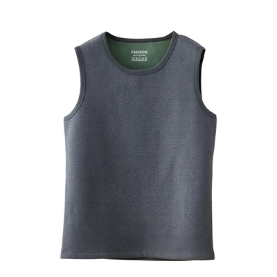 男士保暖背心白色打底加绒加厚