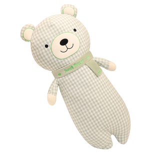 可爱纯棉围巾小熊玩偶长条夹腿睡觉抱枕可拆洗婴幼儿童安抚布娃娃