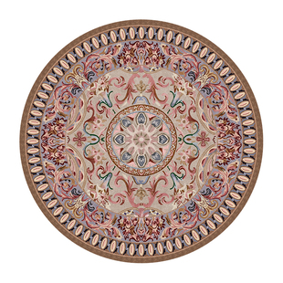 楼兰美惠法式客厅别墅圆形地毯复古美式宫廷家用茶几垫高级感卧室