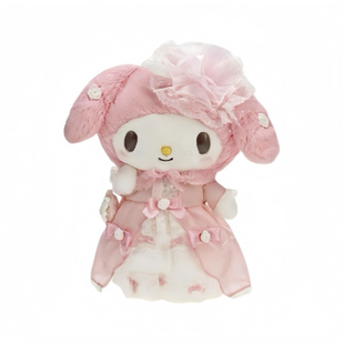 预售日本三丽鸥美乐蒂生日melody花嫁婚纱碎花礼服挂件公仔钥匙扣