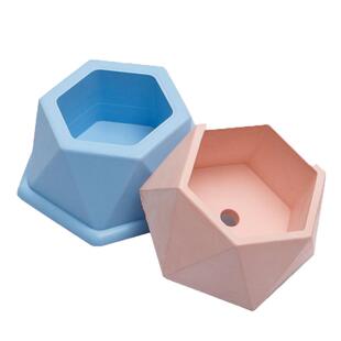 花盆模具硅胶大全自制立体圆六角正方形多肉制作石膏水泥模型小号