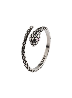 开口可调节灵蛇缠绕戒指潮流百搭