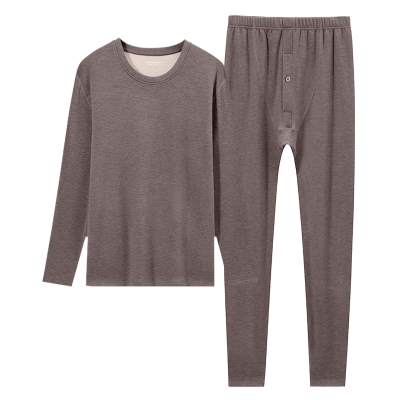 新一步男加厚德绒发热保暖套装