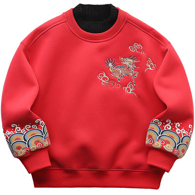 秋冬男女休闲拜年卫衣新年加绒潮