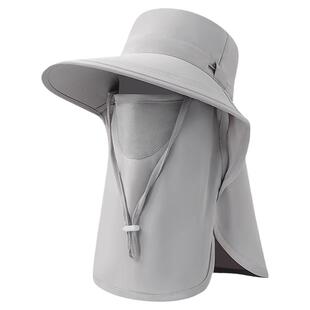 全方位防晒帽子面罩一体女夏季遮阳防紫外线太阳帽披肩护颈钓鱼帽