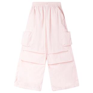 【轻量速干】薄！粉色伞兵裤户外工装口袋休闲长裤子女童夏新款
