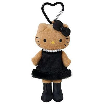 黑色小香裙长腿kt绒毛挂件钥匙扣