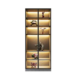 定制实木手办柜玻璃展示柜带灯乐高模型雕像带密码指纹锁防尘陈列