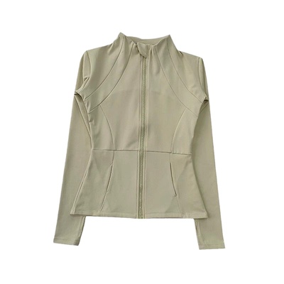 跑步女立领加绒加厚瑜伽服外套