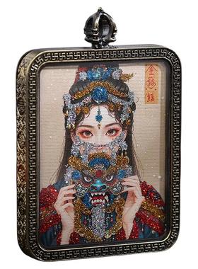 寒博唐卡洒金手绘项链保平安护身毛衣链描金扎基拉姆前世今生财神