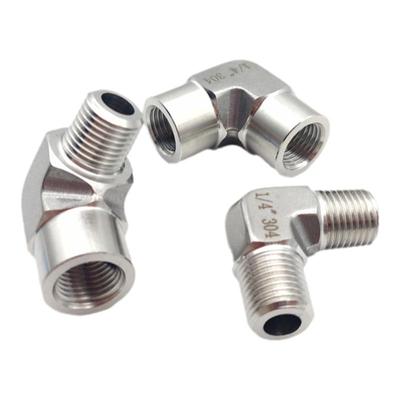 内外螺纹304不锈钢高压直角弯头