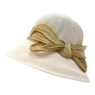 日本进口和纸帽子女夏季2025新款气质防晒渔夫帽优雅真丝麻遮阳帽