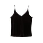 外搭叠穿金丝绒v领吊带小背心内搭打底搭配女 配西装外穿搭西服的