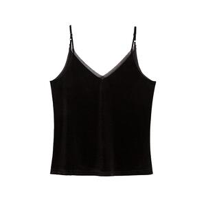 外搭叠穿金丝绒v领吊带小背心内搭打底搭配女 配西装外穿搭西服的