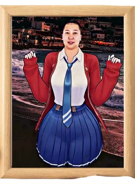 搞怪东北雨姐抽象表情包装饰画带派不老弟学生桌面相框摆台送朋友