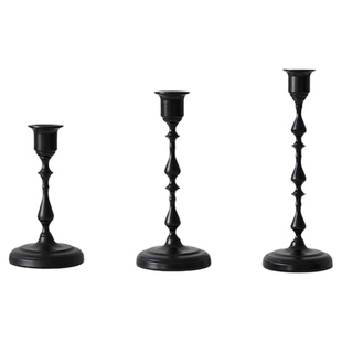 法式复古黑色竹节烛台新年摆件情人节高级感氛围装饰家用烛光餐厅