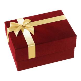 高档奢华简约绒布丝盒带精致蝴蝶结女朋友父母生日礼物浪漫礼品盒