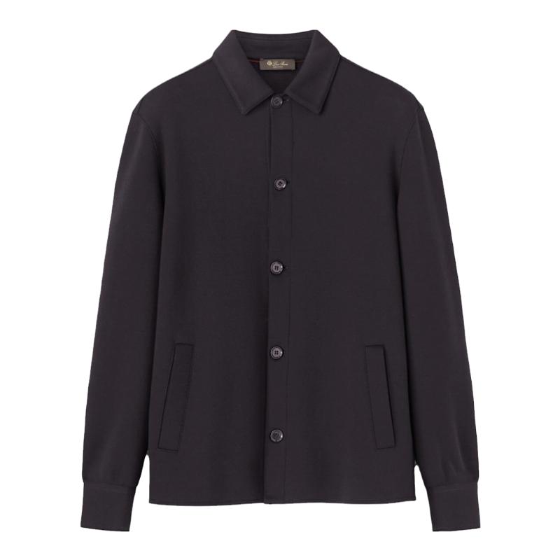 Loro Piana/诺悠翩雅男装桑蚕丝与羊绒混纺双面针织衬衫外套