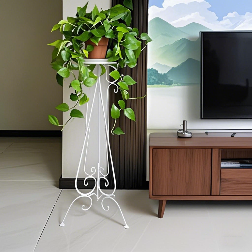 欧式铁艺花架绿萝吊兰落地花盆架室内外客厅阳台花架子盆景架单盆