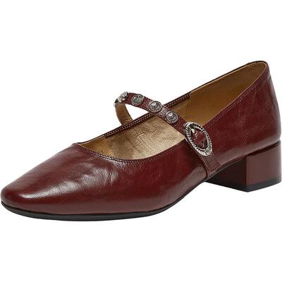 百思图法式羊皮玛丽珍鞋