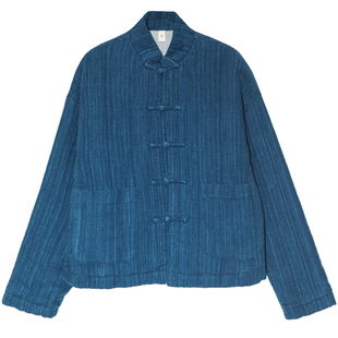 古石后原创布衣国风棉服外套女2025新款棉麻土布对襟盘扣中式棉袄