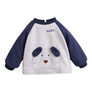 宝宝罩衣冬季薄棉上衣男童加棉衣服婴儿外套女纯棉套棉衣穿反穿衣