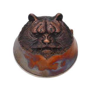 手工十二生肖虎头杯铜包银茶杯纯银999主人杯龙羊兔牛品茗杯酒杯