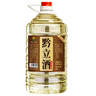黔立53度酱香型白酒纯粮食高粱散装10斤桶装自酿原浆高粱泡酒5L