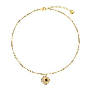 梨涡允允推荐HEYUISLAND黑鱼岛日月同辉可转动太阳月亮吊坠项链女