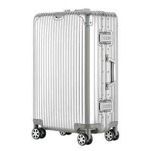 新款铝镁合金行李箱男女商务登机拉杆密码箱大容量金属旅行皮箱子