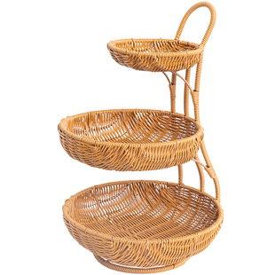 2025新款水果盘双层三层下午茶托盘轻奢客厅零食糖果篮架子篮子