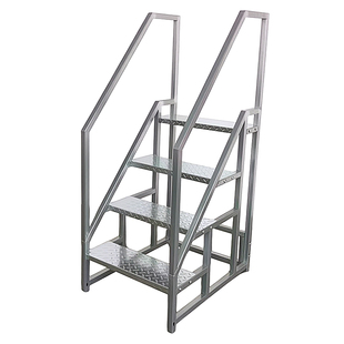 带扶手梯子家用老人登高梯带轮子定制工程梯楼梯踏步台阶步梯阁楼