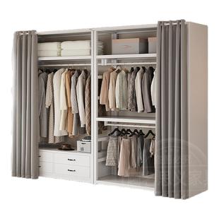 自制衣帽间金属衣柜框架组装开放式落地卧全钢架铁艺步入式衣架