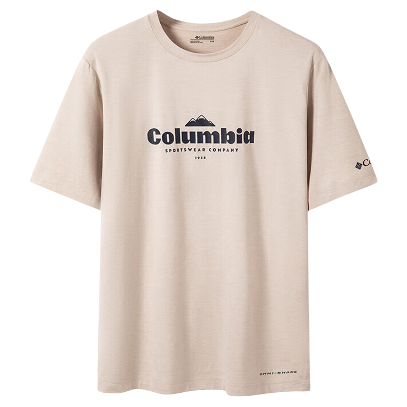 哥伦比亚Columbia户外男UPF50防晒吸湿排汗透气圆领短袖T恤AJ9815