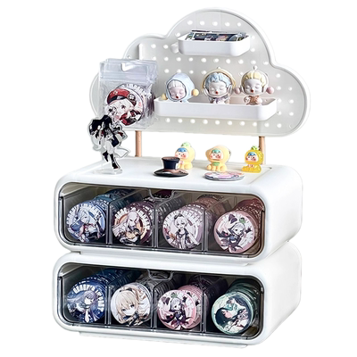 吧唧收纳盒抽屉式透明