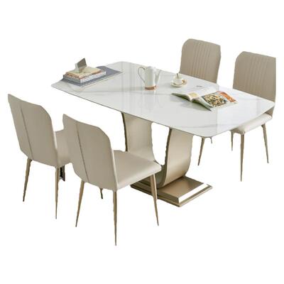 美克/恣在家轻奢奶油风岩板餐桌