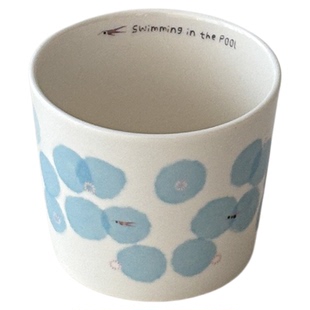 穆尼原创游泳陶瓷水杯牛奶咖啡杯家用精致马克杯高颜值小巧情侣杯