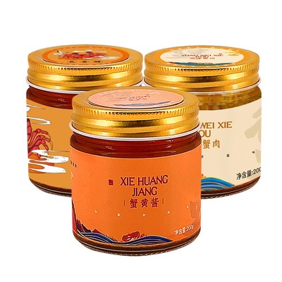 秃黄油蟹黄酱蟹肉酱三瓶组合装