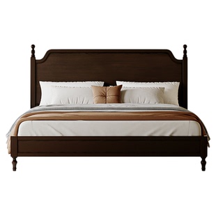 美式复古全实木床法式1米8双人主卧床中古次卧家用1米5儿童公主床