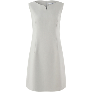 [高定裁剪]LANDI蓝地极简风雾冰蓝无袖修身套装连衣裙女春夏新品