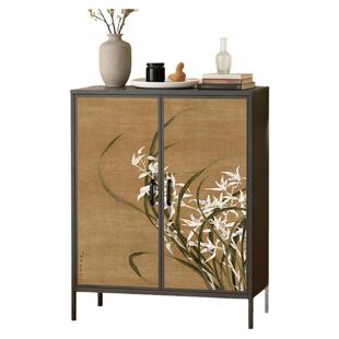 宋氏美学斗柜客厅边柜靠墙沙发置物柜餐边新中式收纳储物铁皮柜子