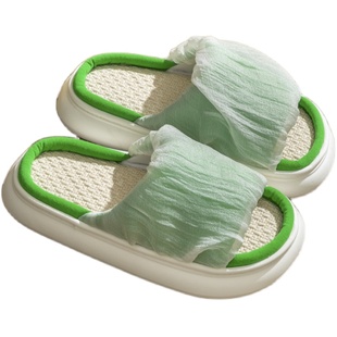 可爱大耳狗棉麻拖鞋女款室内家居防滑厚底卡通三丽鸥拖鞋亚麻家用