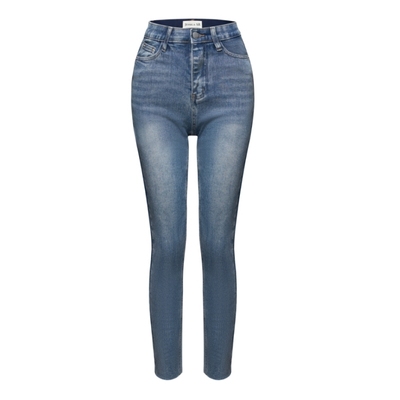 高克重牛仔裤黑色显腿修身