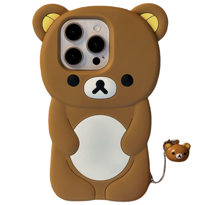 乐乐心愿屋 日本新款立体轻松熊ins铃铛松弛熊挂件适用iPhone17promax手机壳苹果1543软硅胶套可爱卡通16
