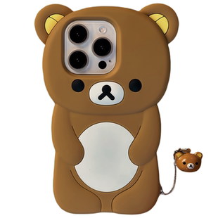 乐乐心愿屋 日本新款立体轻松熊ins铃铛松弛熊挂件适用iPhone17promax手机壳苹果1543软硅胶套可爱卡通16pro